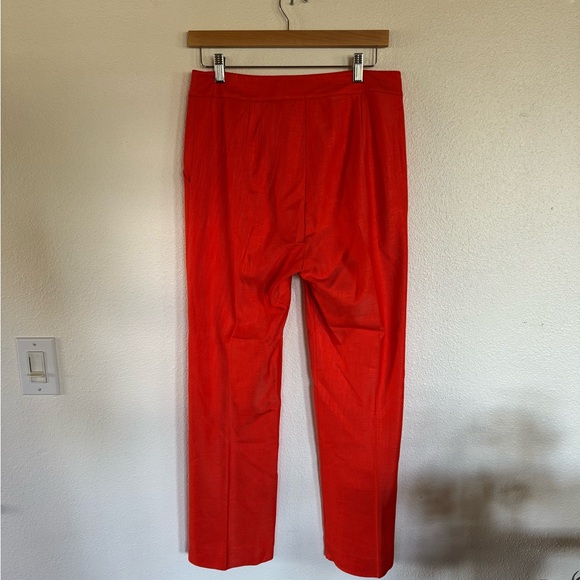 Trina Turk Bright Orange Cropped Trousers with Split Hem, Size 4 - Picture 4 of 5
